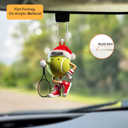 Personalized Tennis Ball Christmas Ornament, Cute Tennis Ball, Custom Ornament Christmas Gift, Keychain Tennis, Car Ornament Tennis