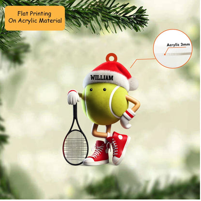 Personalized Tennis Ball Christmas Ornament, Cute Tennis Ball, Custom Ornament Christmas Gift, Keychain Tennis, Car Ornament Tennis