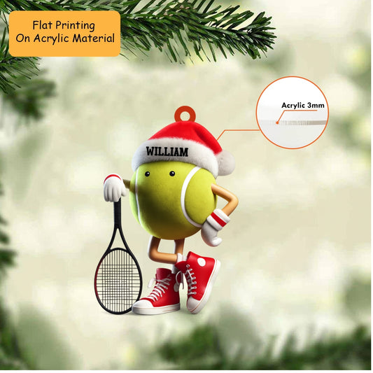 Personalized Tennis Ball Christmas Ornament, Cute Tennis Ball, Custom Ornament Christmas Gift, Keychain Tennis, Car Ornament Tennis