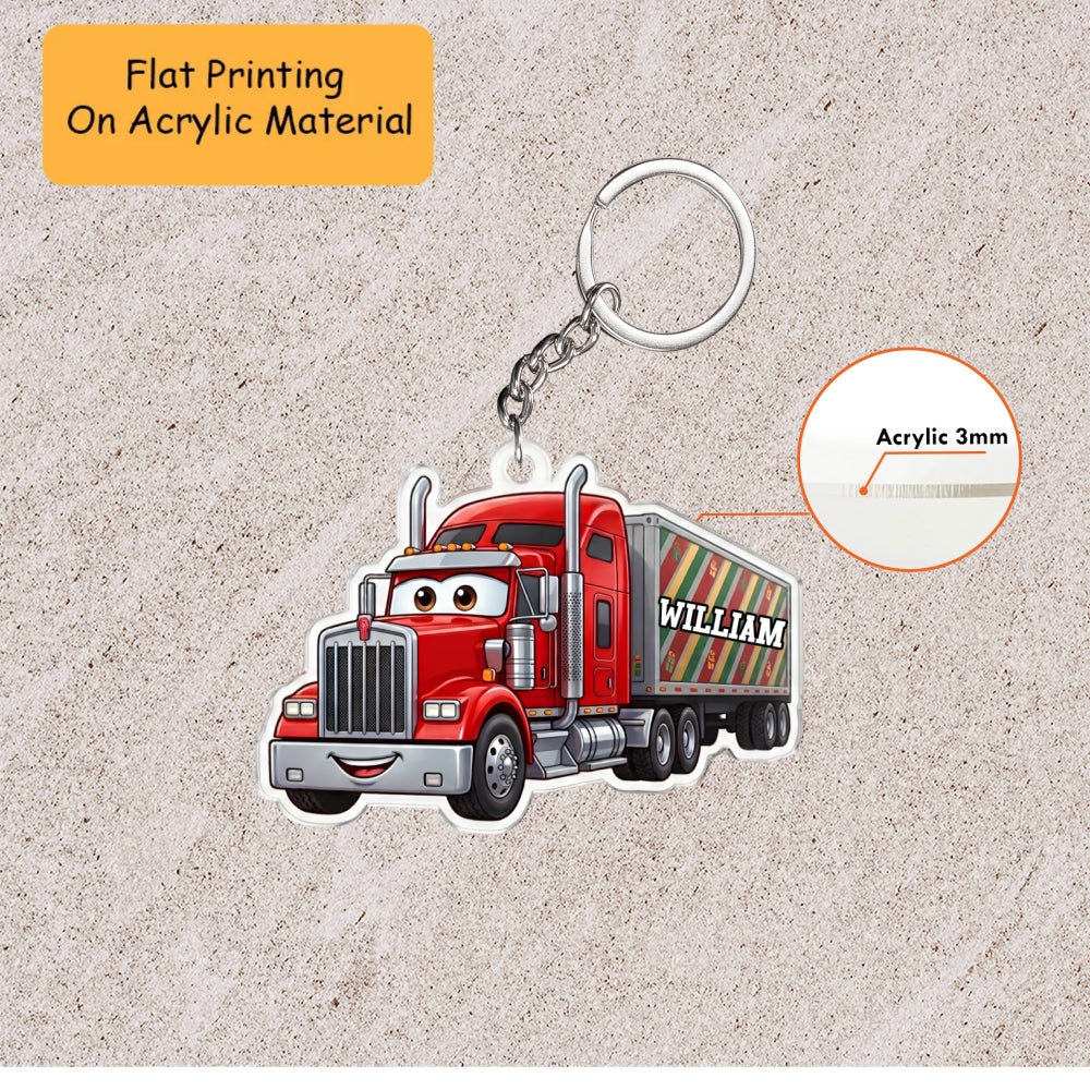 Personalized Truck Christmas Ornament, Cartoon Trucker, Custom Ornament Christmas Gift, Keychain Truck, Car Ornament Truck
