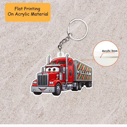 Personalized Truck Christmas Ornament, Cartoon Trucker, Custom Ornament Christmas Gift, Keychain Truck, Car Ornament Truck