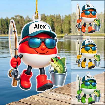 Personalized Fishing Christmas Flat Printed Acrylic Ornament, Ball Fishing, Custom Ornament Christmas Gift, Keychain Fishing, Car Ornament Fishing