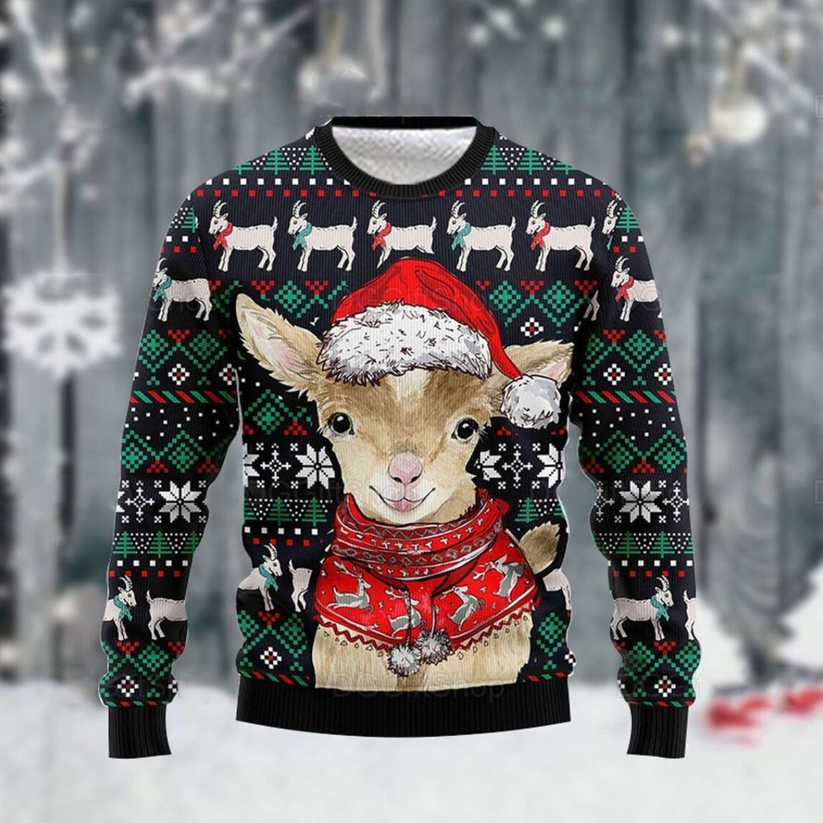 Goat Santa Ugly Christmas Sweater, Perfect Gift and Outfit For Christmas, Winter, New Year Of Goat Lovers