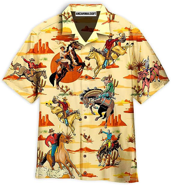 Cowboy Horse Racing Hawaiian Shirt, Kentucky Derby Horse Hawaiian Shirt For Men & Women - Perfect Gift For Men, Horse Lovers, Horse Racing Lover