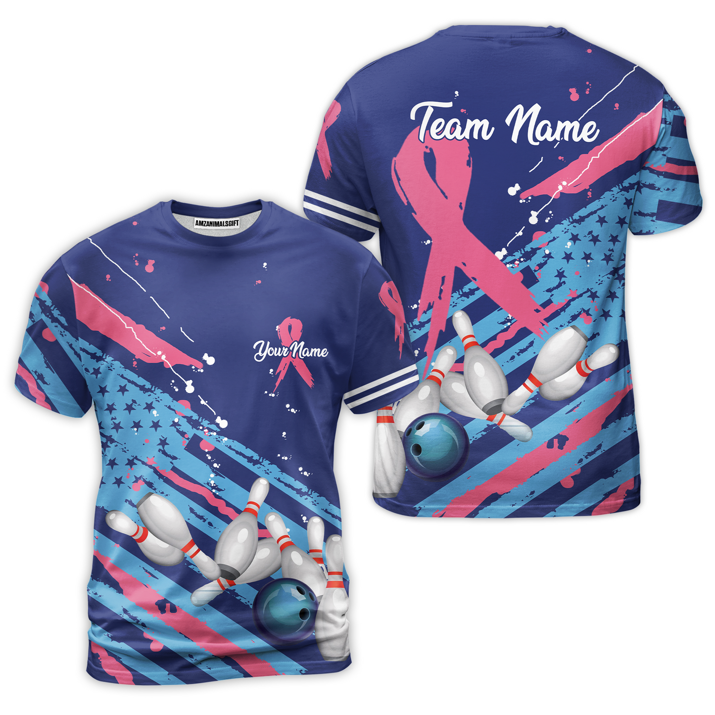 Custom Breast cancer awareness Bowling Team Jerseys Polo Shirts, Bowling uniforms, Breast cancer Bowling Personalized Name And Team Name