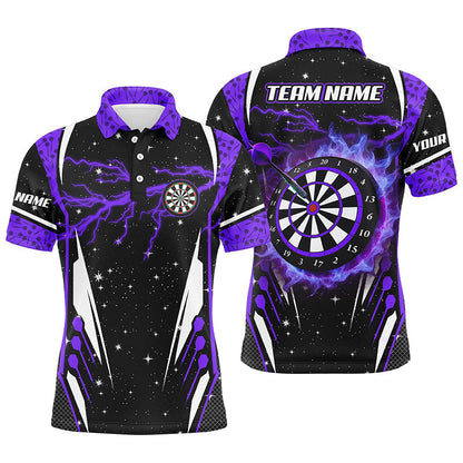 Custom Lightning Glitter Darts Team Unisex Polo Shirts, Customized Name Team Name Darts Team Jerseys Uniform