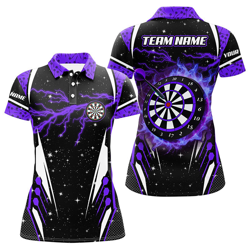 Custom Lightning Glitter Darts Team Unisex Polo Shirts, Customized Name Team Name Darts Team Jerseys Uniform