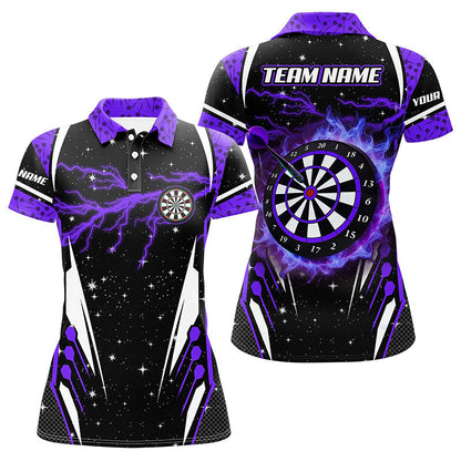Custom Lightning Glitter Darts Team Unisex Polo Shirts, Customized Name Team Name Darts Team Jerseys Uniform