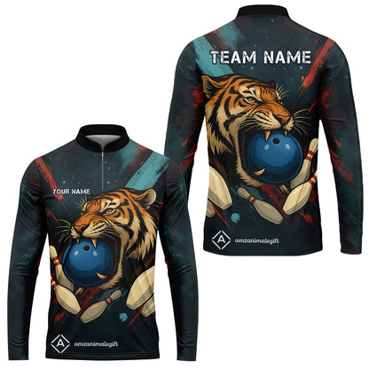 Custom Tiger Strike Bowling Team Jerseys Polo Shirts, Bowling uniforms,  Tiger Strike Bowling Personalized Name And Team Name