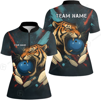 Custom Tiger Strike Bowling Team Jerseys Polo Shirts, Bowling uniforms,  Tiger Strike Bowling Personalized Name And Team Name