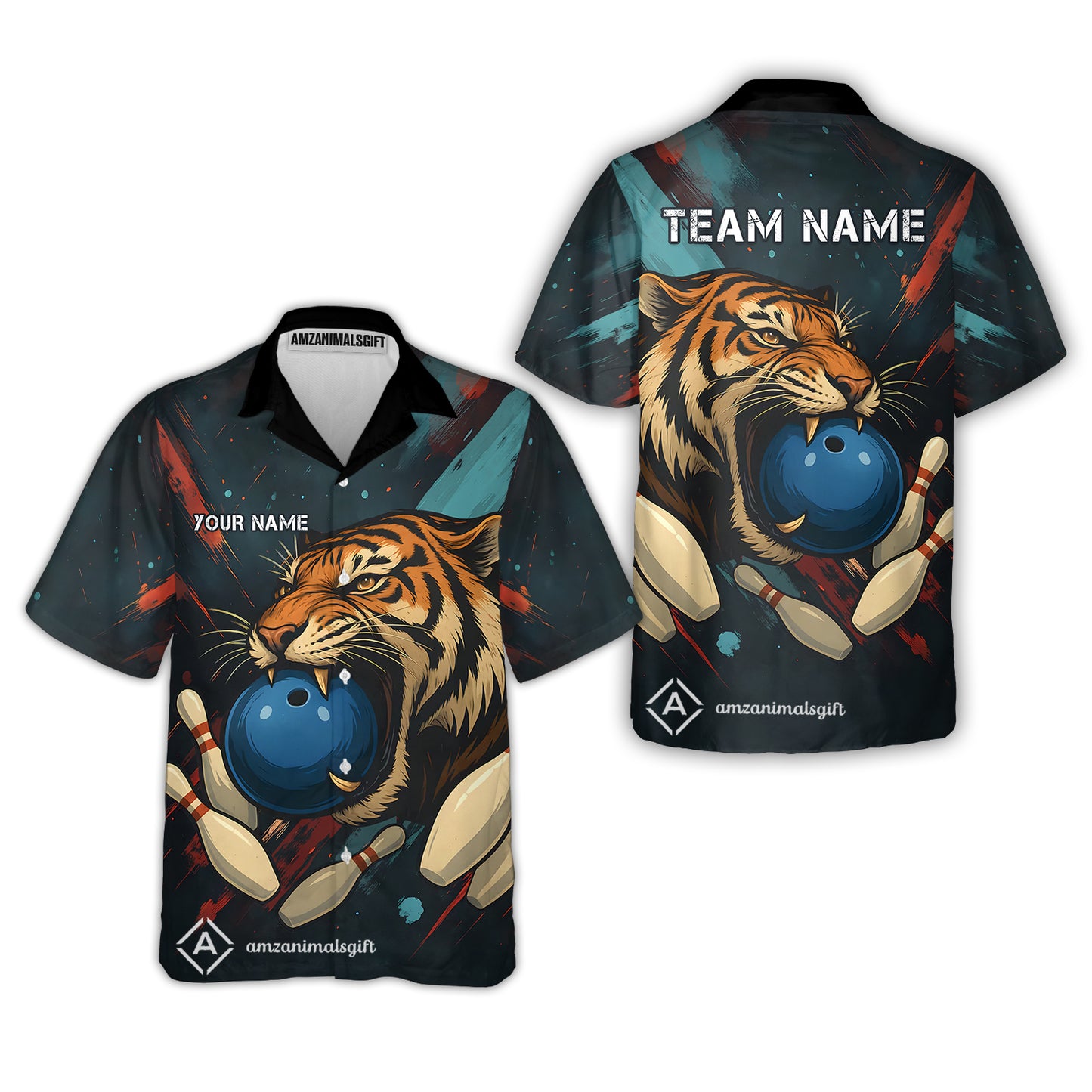 Custom Tiger Strike Bowling Team Jerseys Polo Shirts, Bowling uniforms,  Tiger Strike Bowling Personalized Name And Team Name