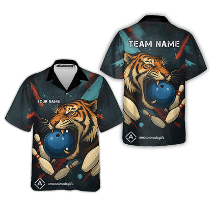 Custom Tiger Strike Bowling Team Jerseys Polo Shirts, Bowling uniforms,  Tiger Strike Bowling Personalized Name And Team Name