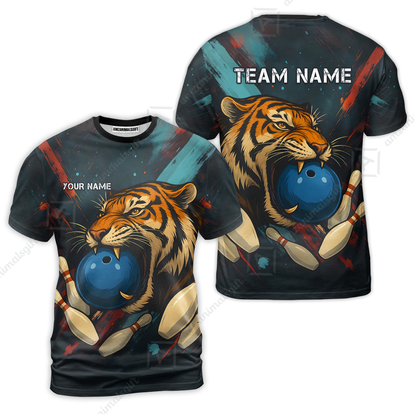 Custom Tiger Strike Bowling Team Jerseys Polo Shirts, Bowling uniforms,  Tiger Strike Bowling Personalized Name And Team Name