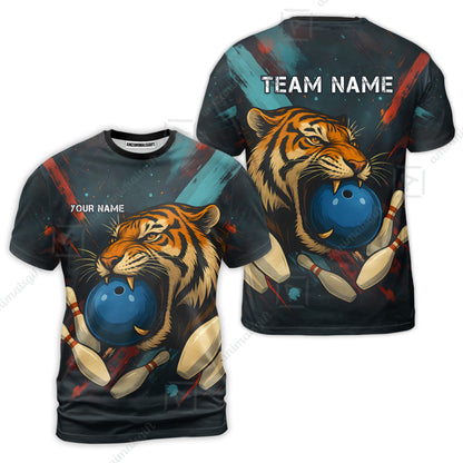 Custom Tiger Strike Bowling Team Jerseys Polo Shirts, Bowling uniforms,  Tiger Strike Bowling Personalized Name And Team Name