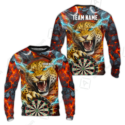Custom Darts Team Jersey, Personalized Leopard Darts Polo Shirt For Players With Name & Team Name
