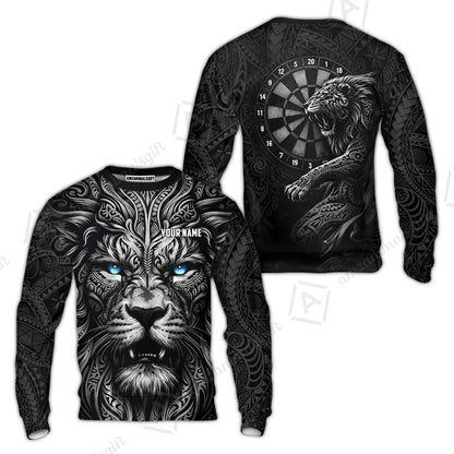 Custom Darts Team Jersey, Personalized Lion Darts Tribal Polo Shirt For Players With Name & Team Name