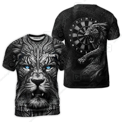 Custom Darts Team Jersey, Personalized Lion Darts Tribal Polo Shirt For Players With Name & Team Name