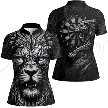 Custom Darts Team Jersey, Personalized Lion Darts Tribal Polo Shirt For Players With Name & Team Name