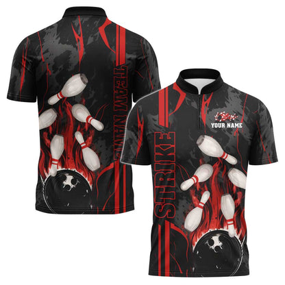 Custom Team Name Bowling Strike Team  Bowling Jersey - Custom Name Bowling Strike Personalized Bowling Polo Shirt - Uniform Shirt For Bowlers