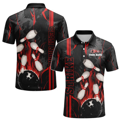 Custom Team Name Bowling Strike Team  Bowling Jersey - Custom Name Bowling Strike Personalized Bowling Polo Shirt - Uniform Shirt For Bowlers
