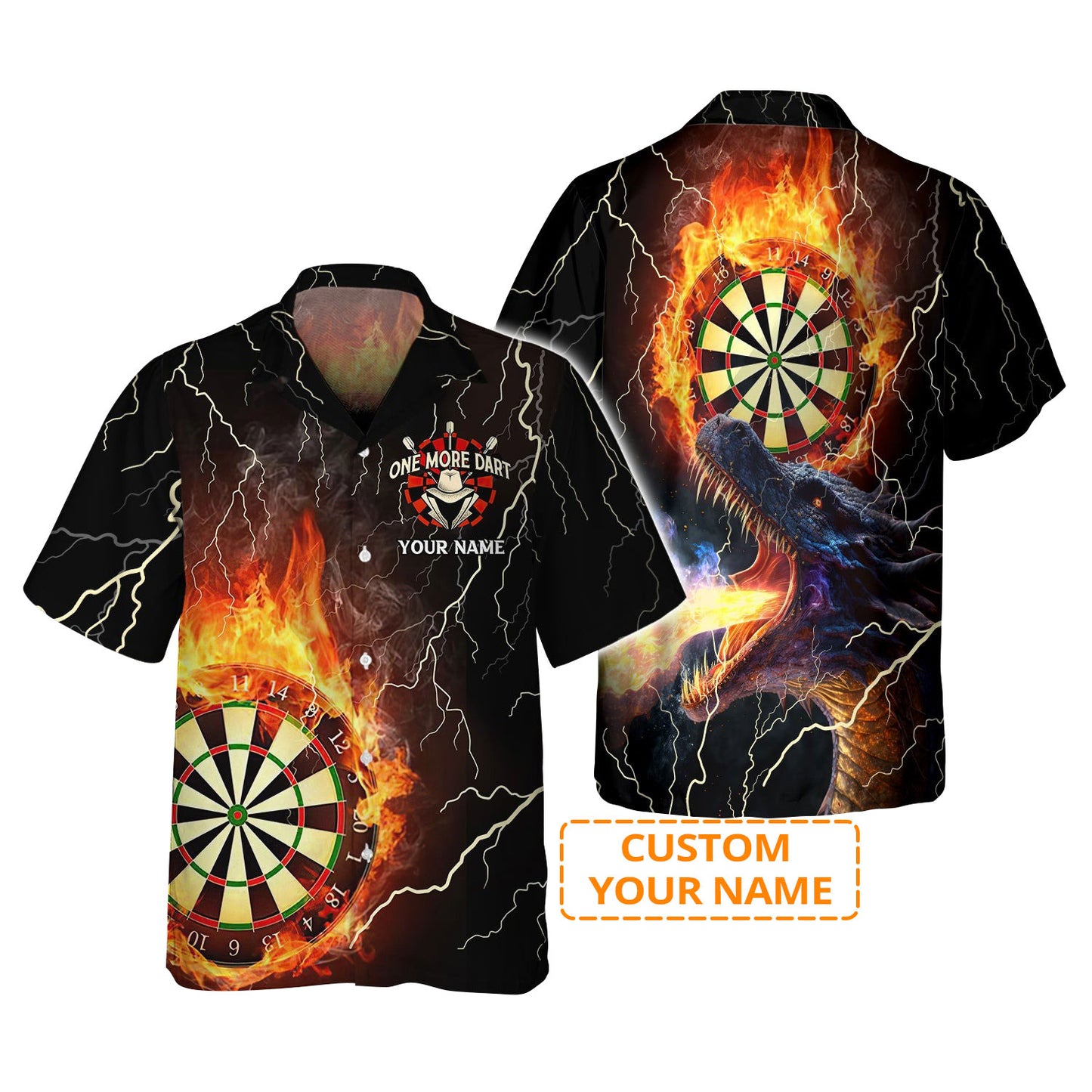 Customized Darts Hawaiian Shirt, Personalized Name Dragon And Darts Hawaiian Shirt For Men - Perfect Gift For Darts Lovers, Darts Players
