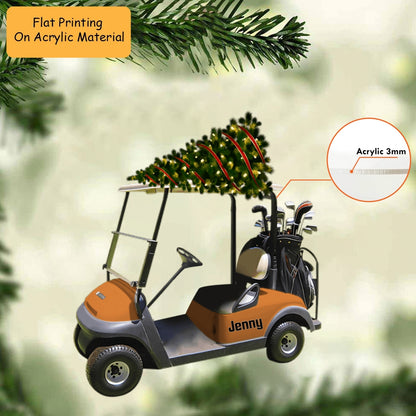 Personalized Golf  Cart Acrylic Ornament, Golf Keychain, Car Ornament, Christmas Ornament Gifts
