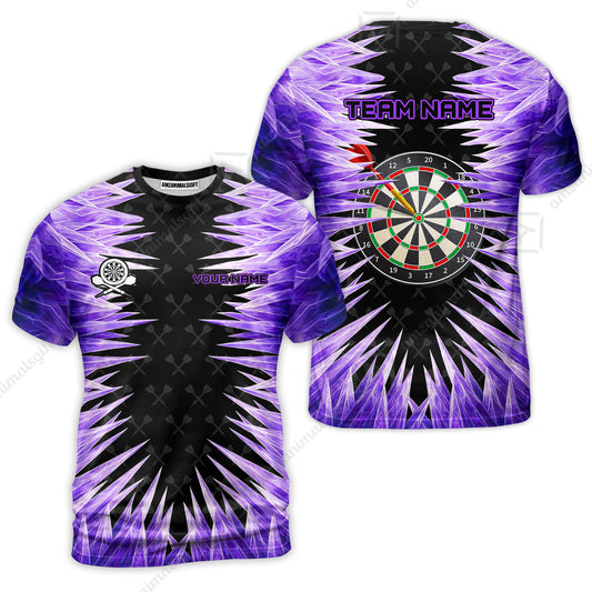 Customized Darts T-Shirt, Darts Dartboard Ice And Fire Multicolor Custom Darts T-Shirt Team Jersey For Darts Players