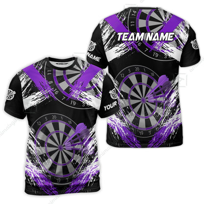 Customized Darts T-Shirt, Darts Tournament Grunge Style Multicolor Custom Dart T-Shirt Team Jersey For Darts Player