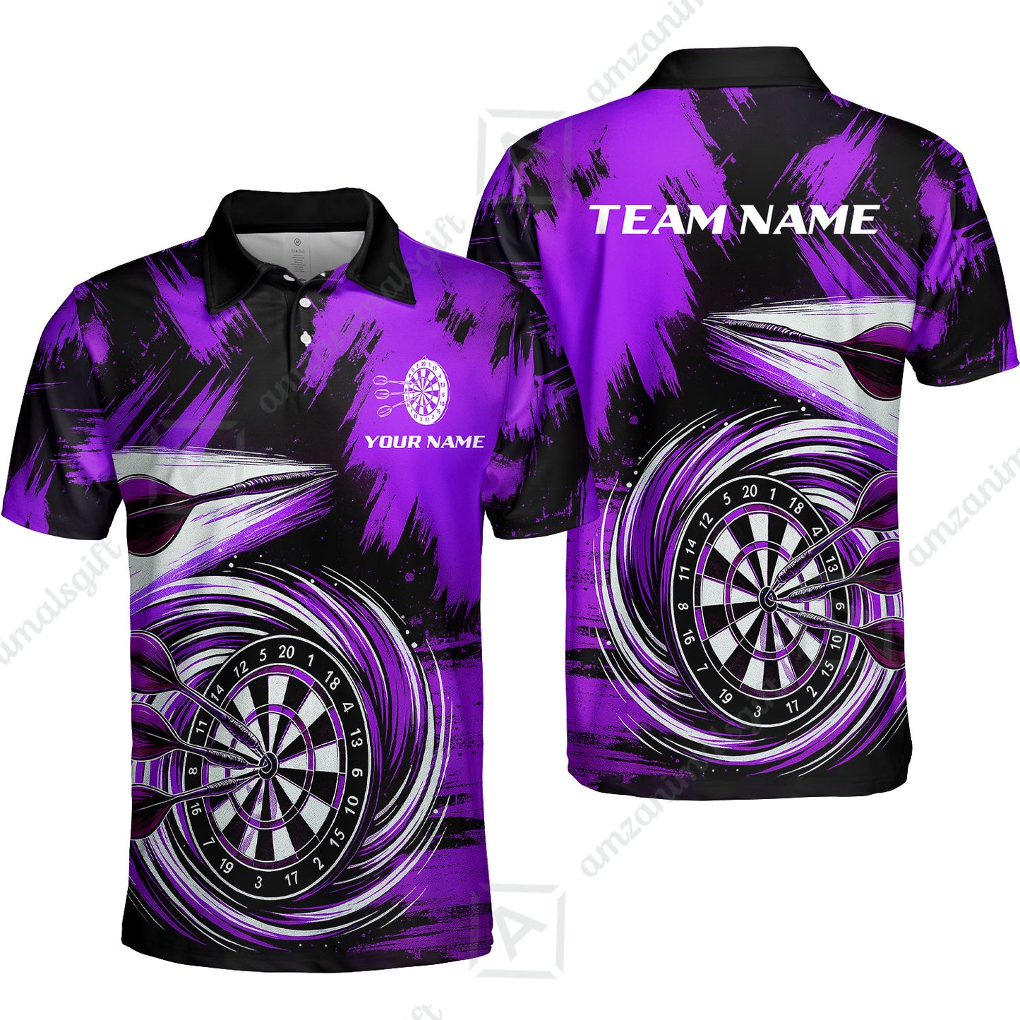 Customized Darts Polo Shirt, Darts Colorful Wave Custom Name Team Name Polo Shirt Jersey For Darts Player