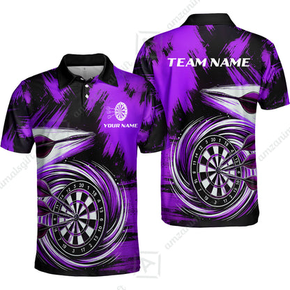 Customized Darts Polo Shirt, Darts Colorful Wave Custom Name Team Name Polo Shirt Jersey For Darts Player