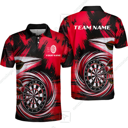 Customized Darts Polo Shirt, Darts Colorful Wave Custom Name Team Name Polo Shirt Jersey For Darts Player