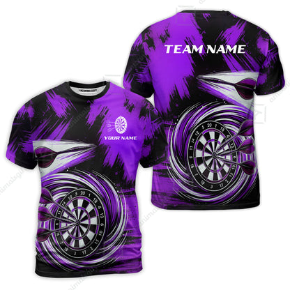 Customized Darts T-Shirt, Darts Colorful Wave Custom Name Team Name T-Shirt Jersey For Darts Player