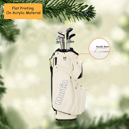 Personalized Golf Bag Set Acrylic Ornament, Golf Bag Set Keychain, Car Ornament, Christmas Ornament Gifts