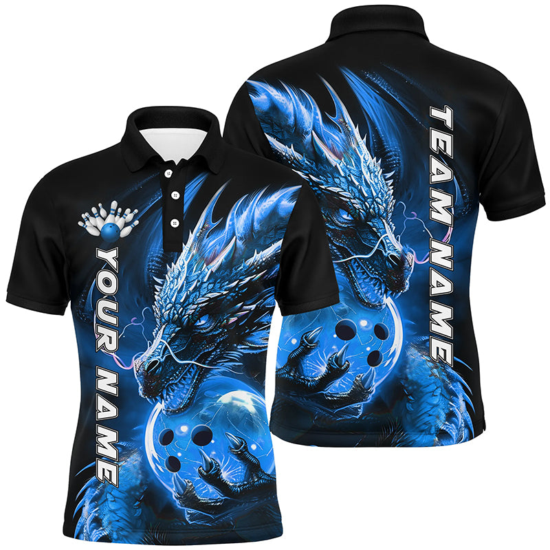 Dragon Bowling Ball Claw Grip Women Polo Blue