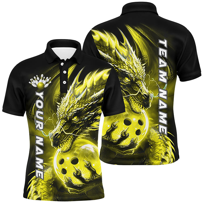 Dragon Bowling Ball Claw Grip Women Polo Yellow