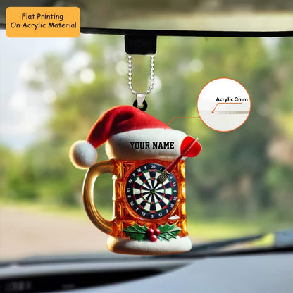 Personalized Dart Board Holding Pins Acrylic Ornament, Dart Board Keychain, Car Ornament, Christmas Ornament Gifts