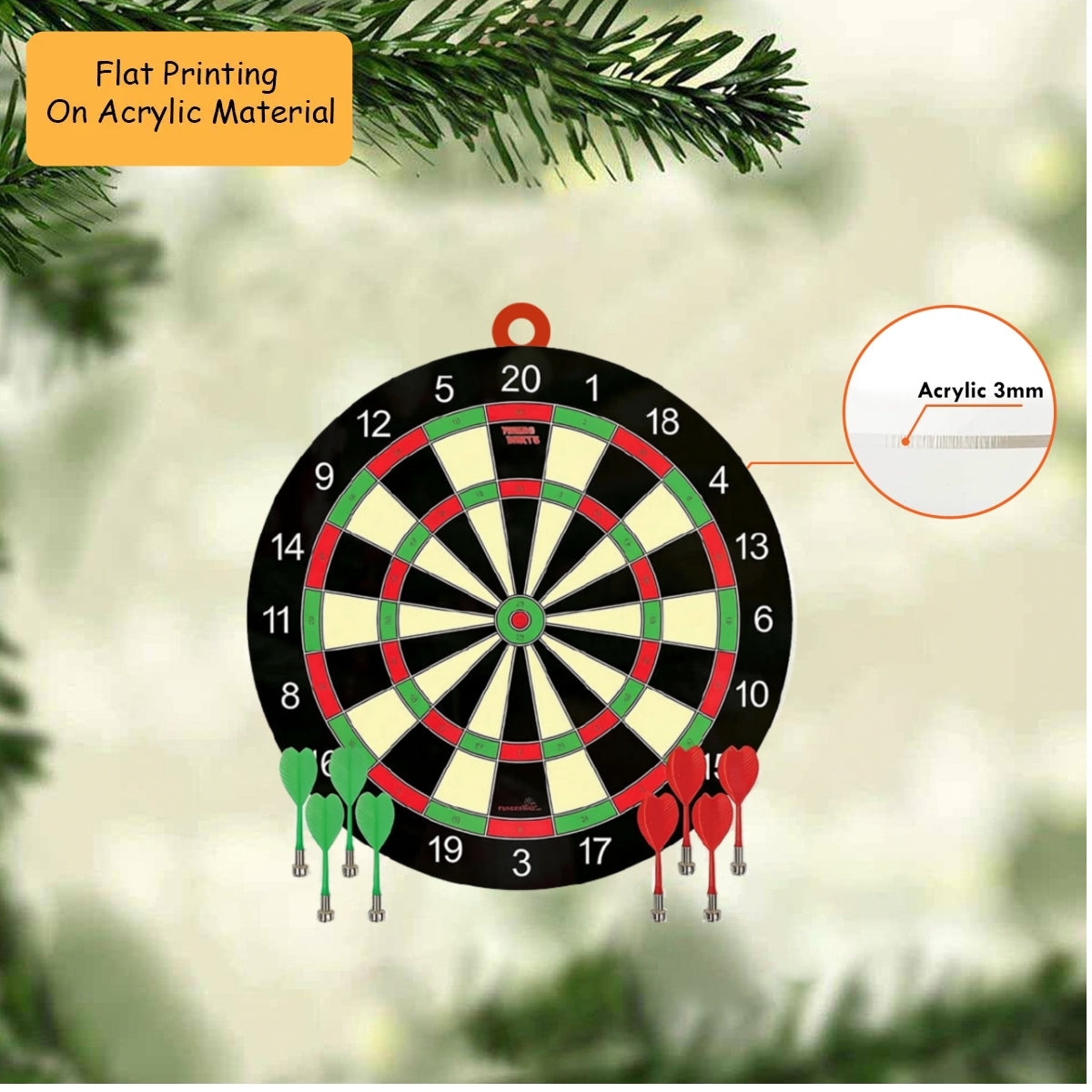 Personalized Christmas Dart Ornament, Darts With Dart Board Christmas, Custom Ornament Christmas Gift, Keychain Dart Christmas, Car Ornament Dart Christmas