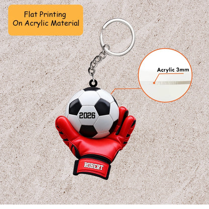 Personalized Soccer Goalkeeper Christmas Ornament, Goalie Gloves Cupping Football Keepsake, Custom Ornament Christmas Gift, Keychain Soccer, Car Ornament Soccer