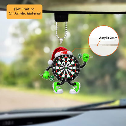 Personalized Darts Christmas Ornament, Dartboard Mascot Holding Darts, Custom Ornament Christmas Gift, Keychain Darts, Car Ornament Darts