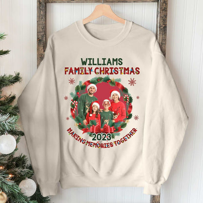 Personalized Family Photo 2023 Christmas Sweatshirt, Customized Family Shirt
