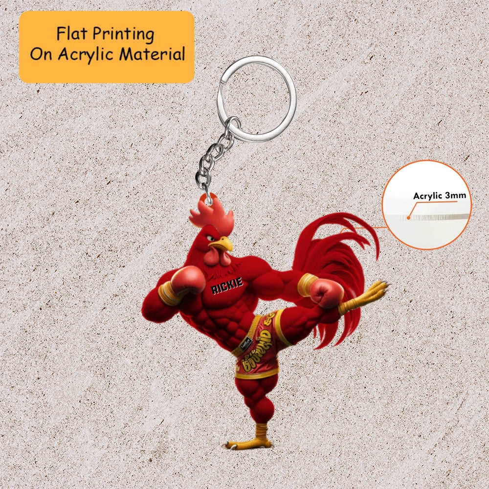 Personalized Muay Thai Ornament, Chicken Muay Thai, Custom Ornament Gift, Keychain Muay Thai, Car Ornament Muay Thai