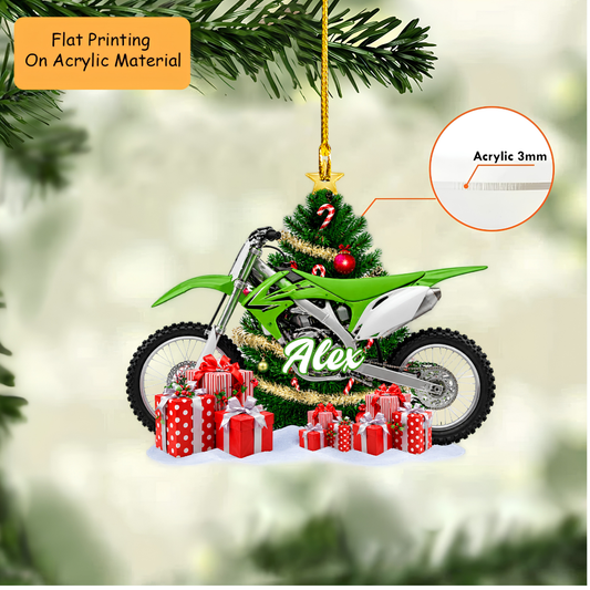 Personalized Dirt Bike Christmas Ornament, Motocross By Christmas Tree, Custom Ornament Christmas Gift, Keychain Dirt Bike, Car Ornament Dirt Bike