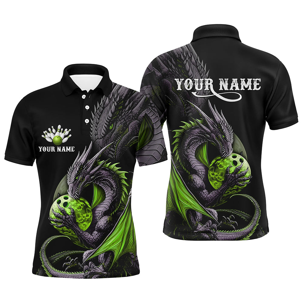 Fierce Legendary Dragon Gripping A Bowling Ball Women Polo Green