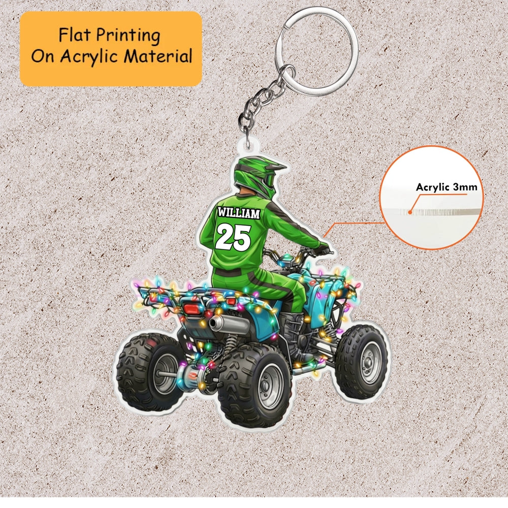 Personalized Quad Bikes Christmas Ornament, Quad Bikes Rider, Custom Ornament Christmas Gift, Keychain Quad Bikes, Car Ornament Quad Bikes