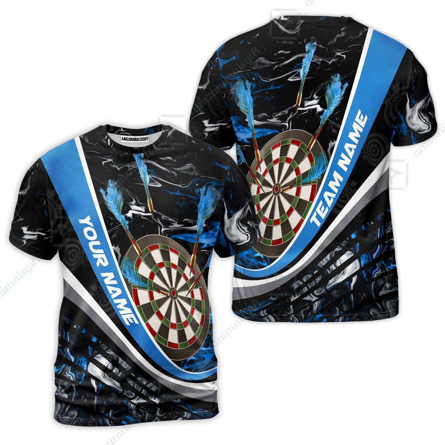 Customized Darts T-Shirt, Darts Flaming Magma Multicolor Custom Dart T-Shirt Team Jersey For Darts Player