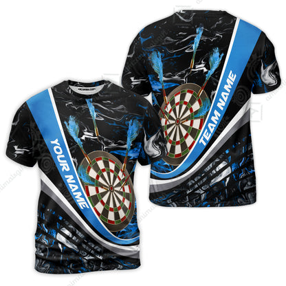 Customized Darts T-Shirt, Darts Flaming Magma Multicolor Custom Dart T-Shirt Team Jersey For Darts Player