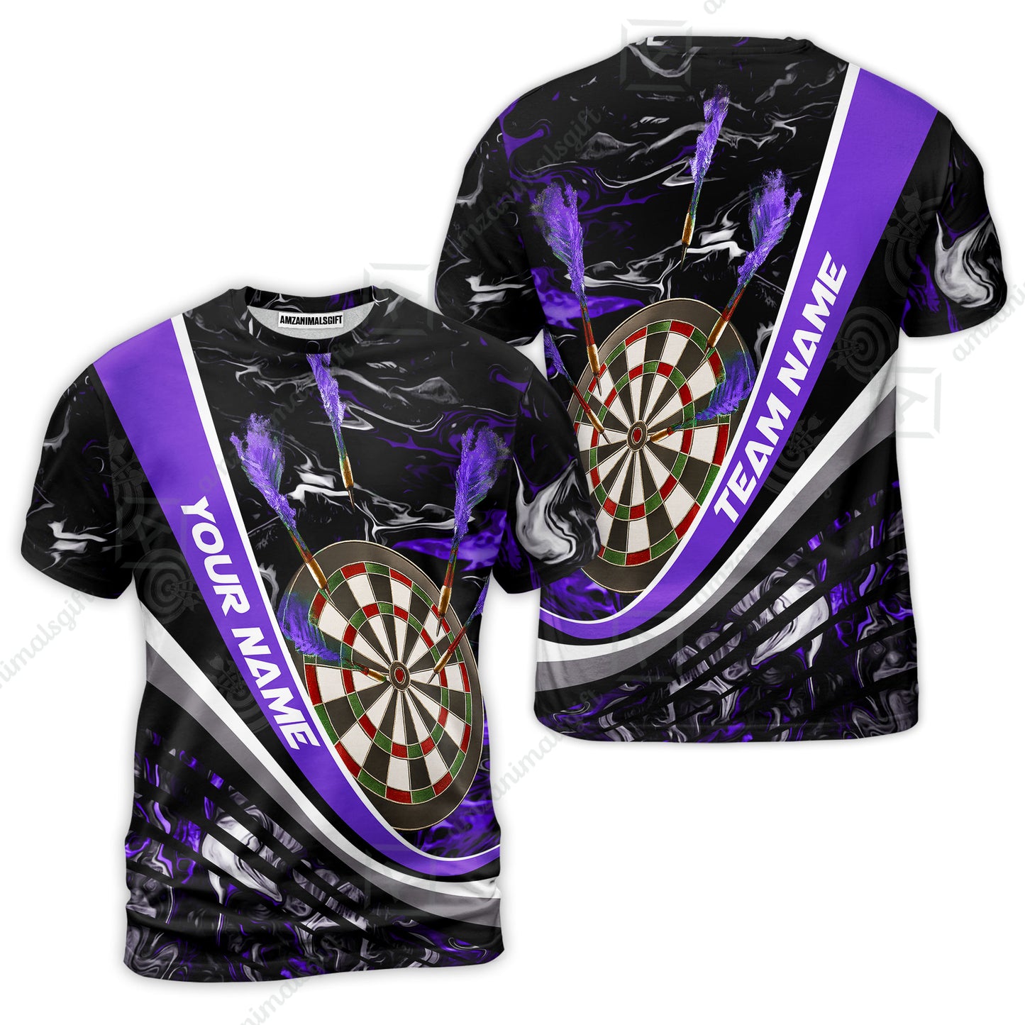 Customized Darts T-Shirt, Darts Flaming Magma Multicolor Custom Dart T-Shirt Team Jersey For Darts Player