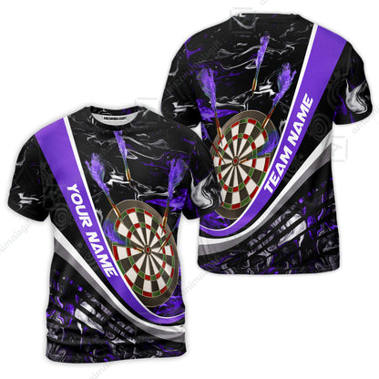 Customized Darts T-Shirt, Darts Flaming Magma Multicolor Custom Dart T-Shirt Team Jersey For Darts Player