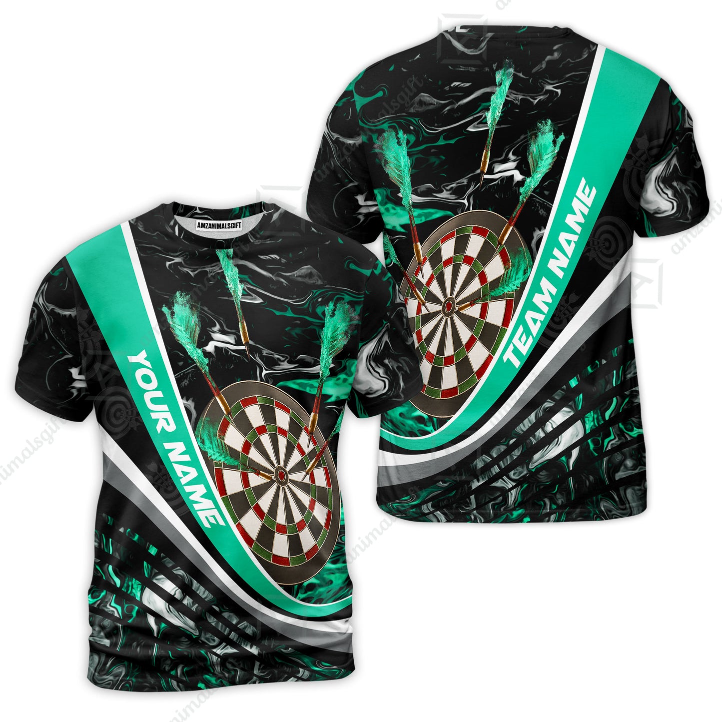 Customized Darts T-Shirt, Darts Flaming Magma Multicolor Custom Dart T-Shirt Team Jersey For Darts Player