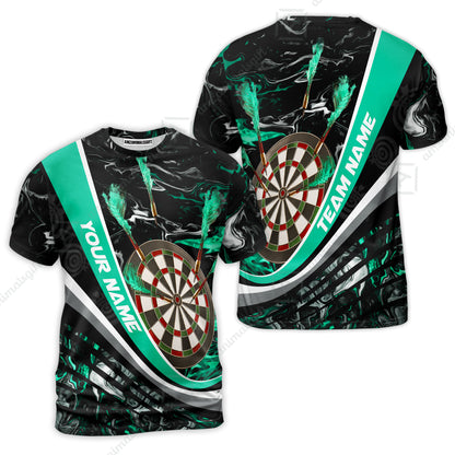 Customized Darts T-Shirt, Darts Flaming Magma Multicolor Custom Dart T-Shirt Team Jersey For Darts Player